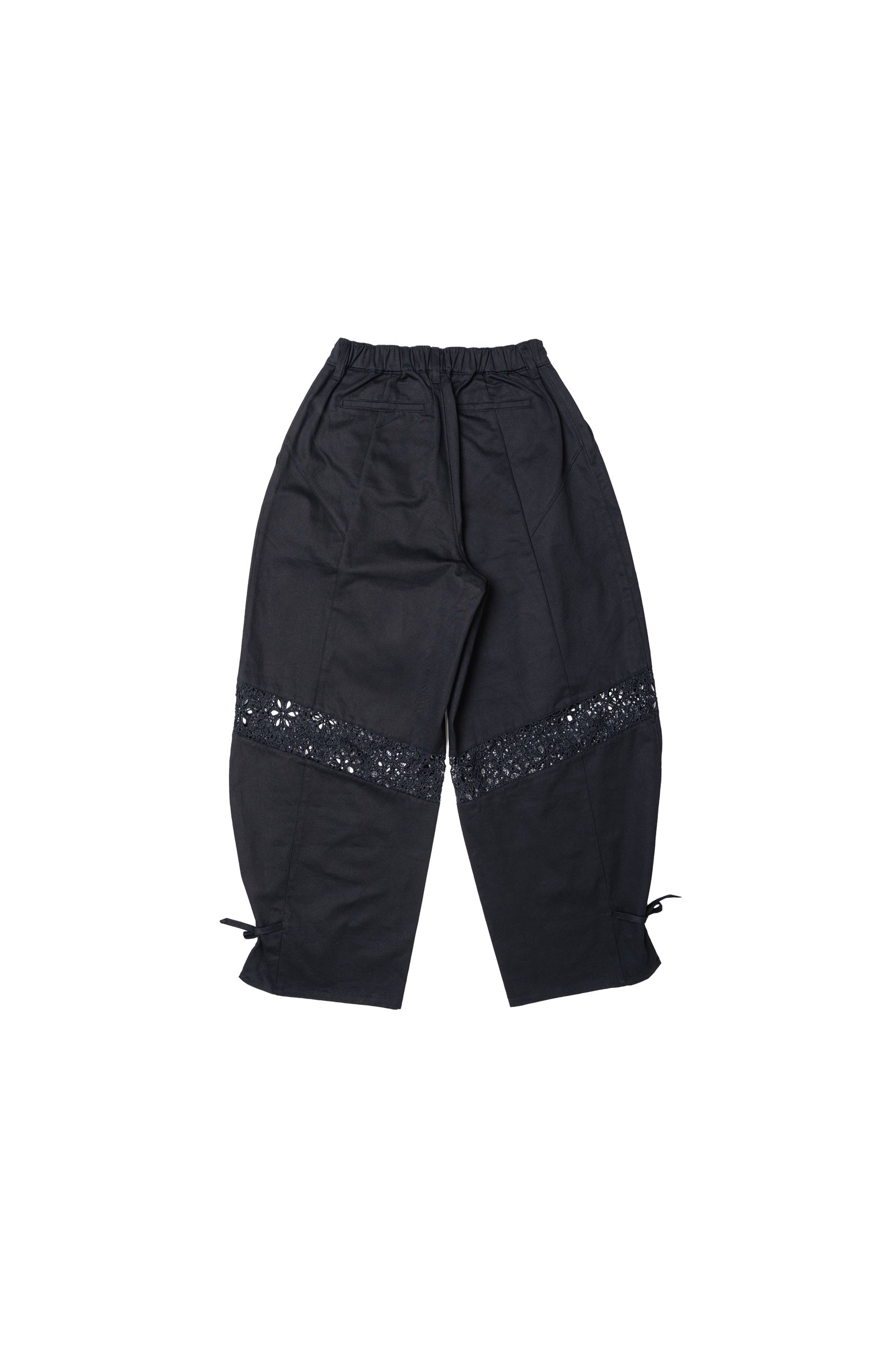 .at - Lace Switching Buggy Pants - Black 02
