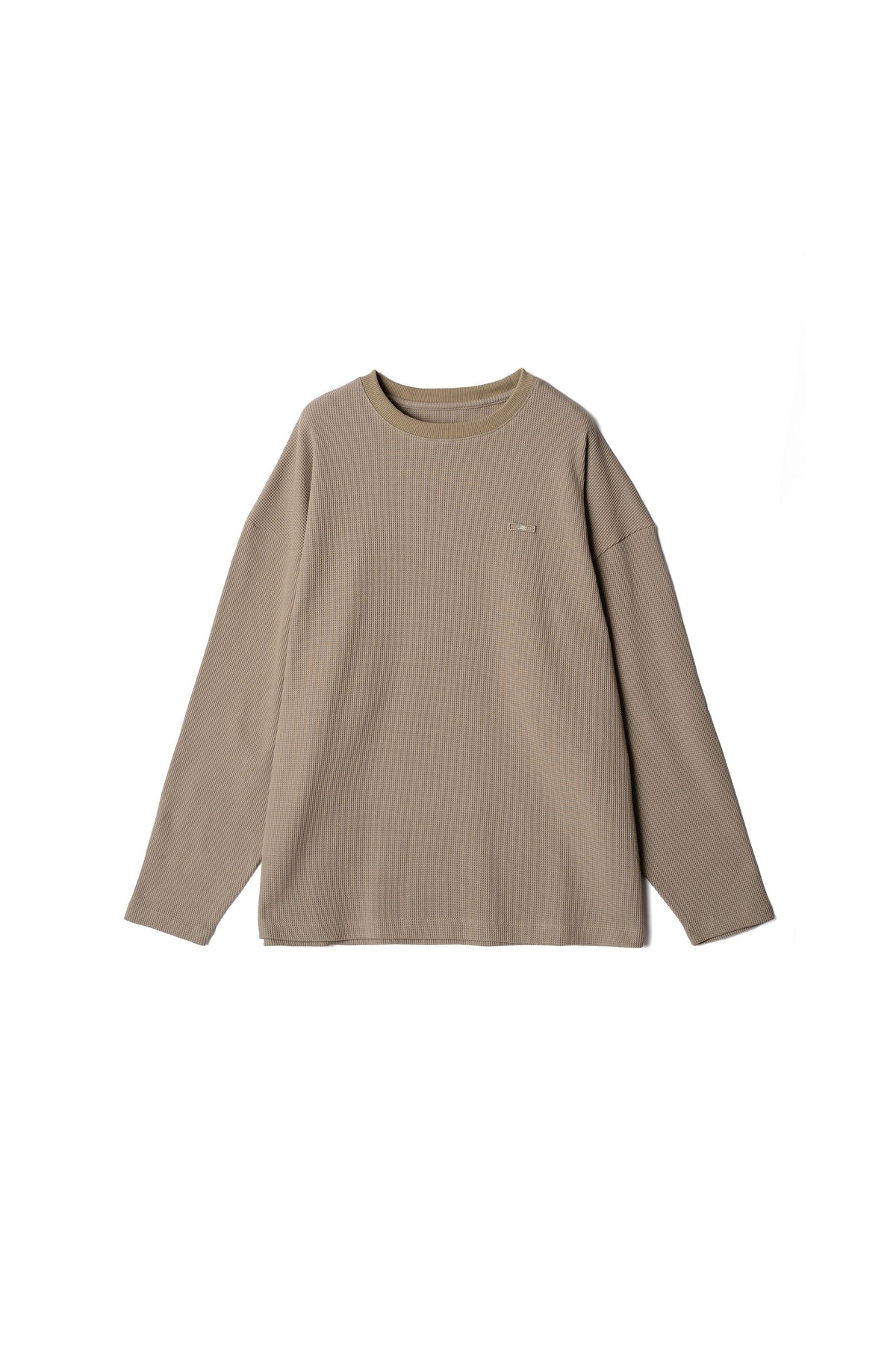 .at - Waffle Long-Sleeve T-Shirt - Khaki 01