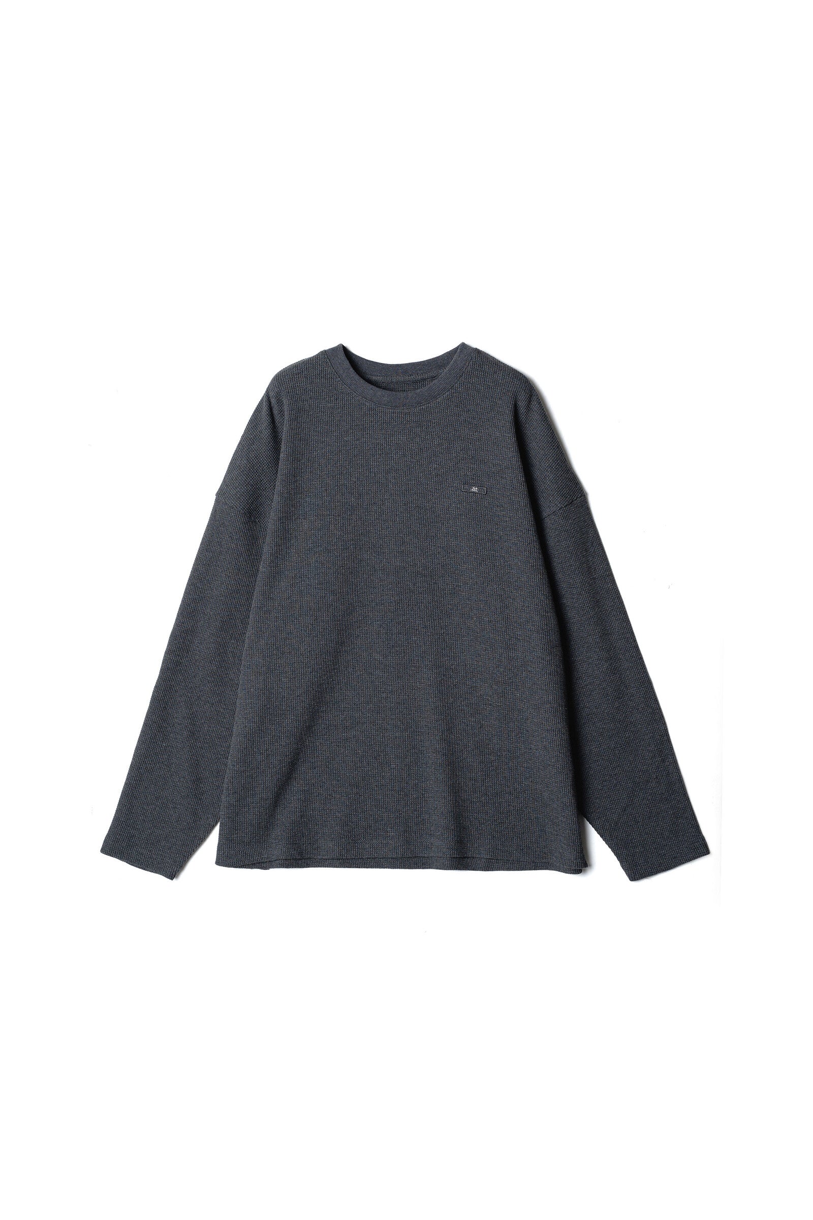 .at - Waffle Long-Sleeve T-Shirt - Heather Charcoal Gray 01