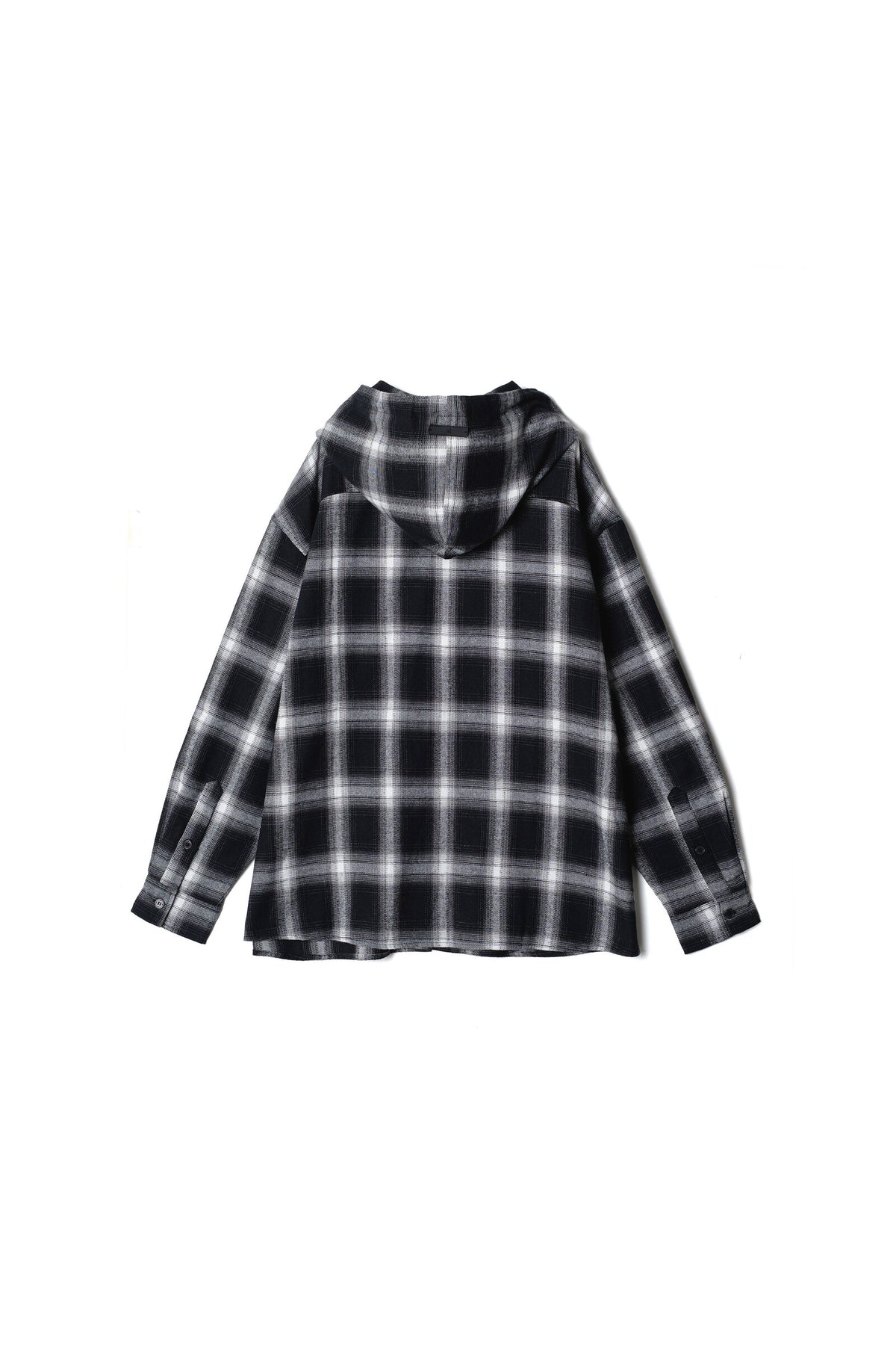 .at - vintage check hoodie Shirt - White×Black Check 02