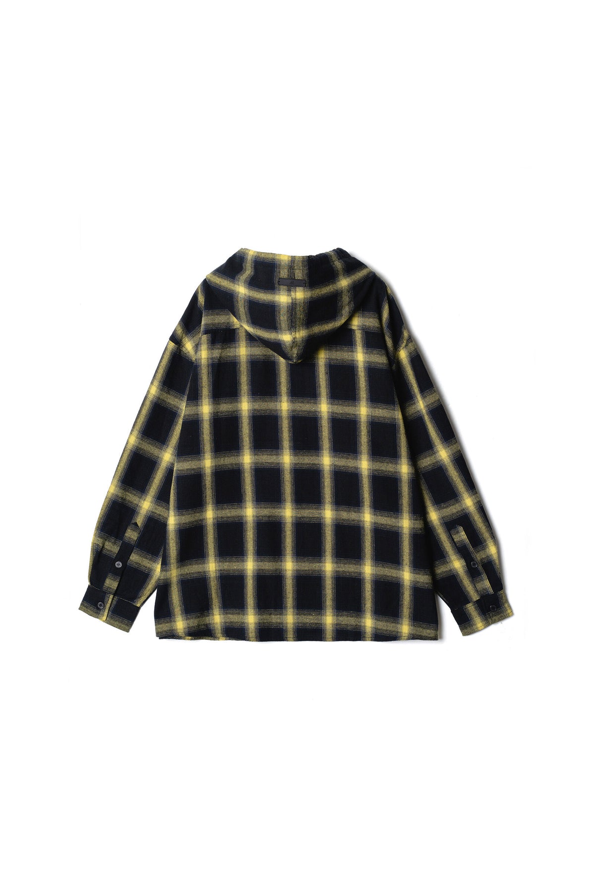 .at - vintage check hoodie Shirt - Yellow×Black Check 02