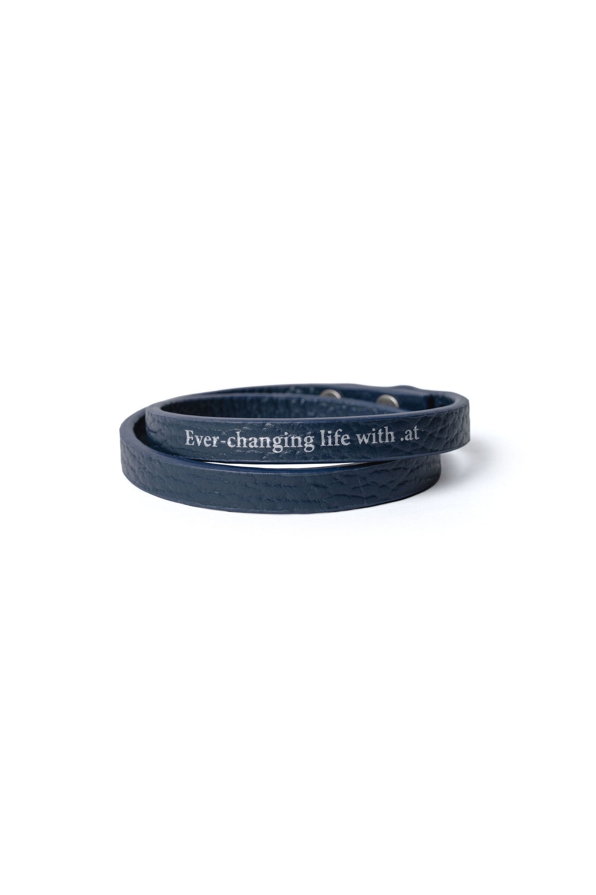 .at - double-wrap leather bracelet - Navy 01