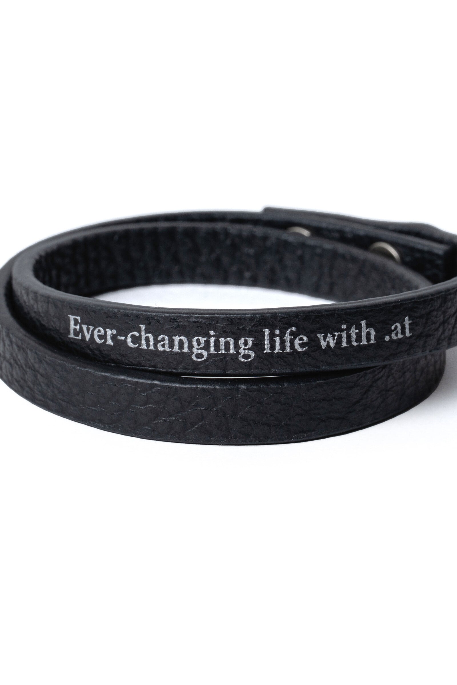 .at - double-wrap leather bracelet - Black 02