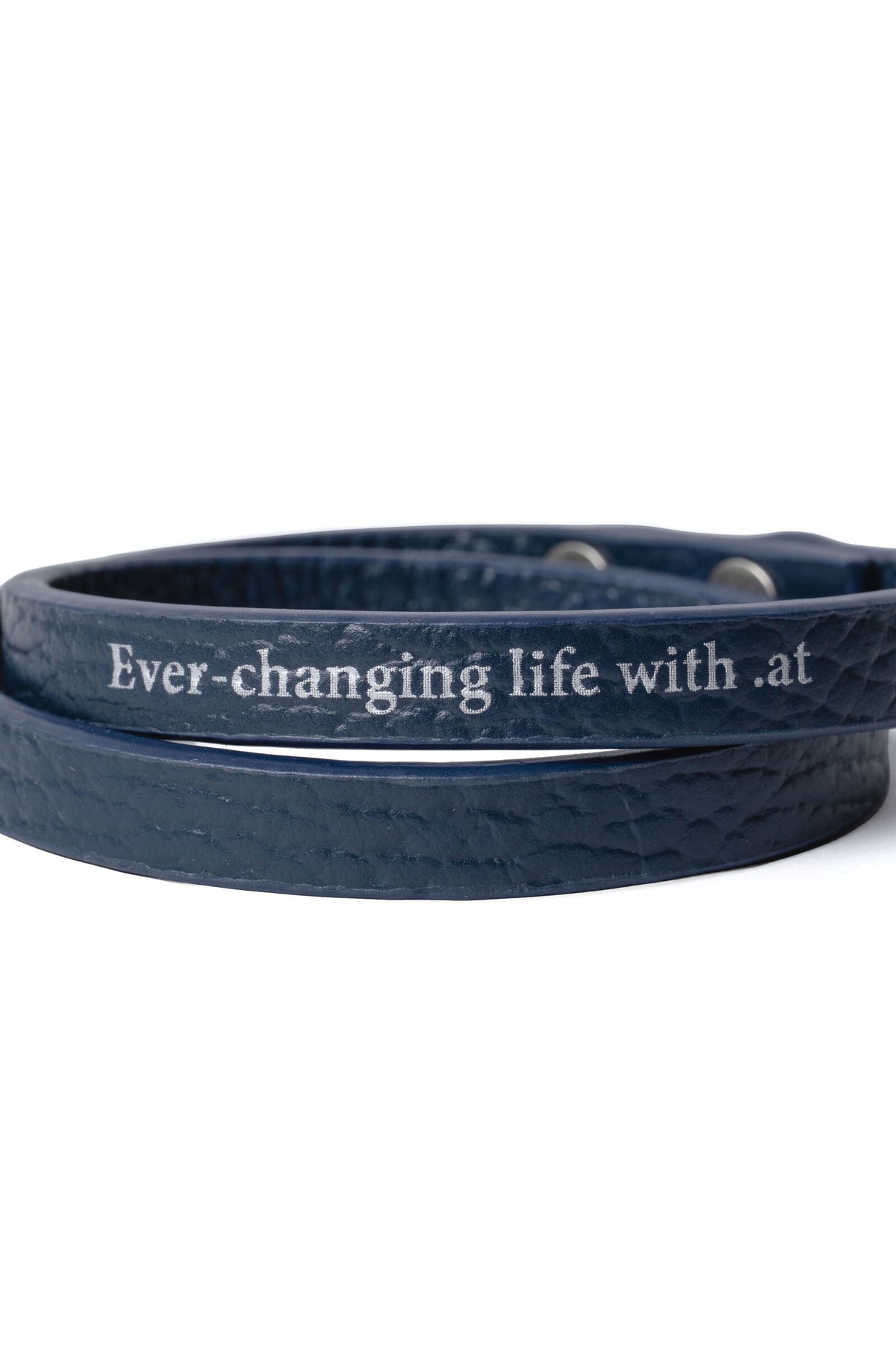 .at - double-wrap leather bracelet - Navy 02