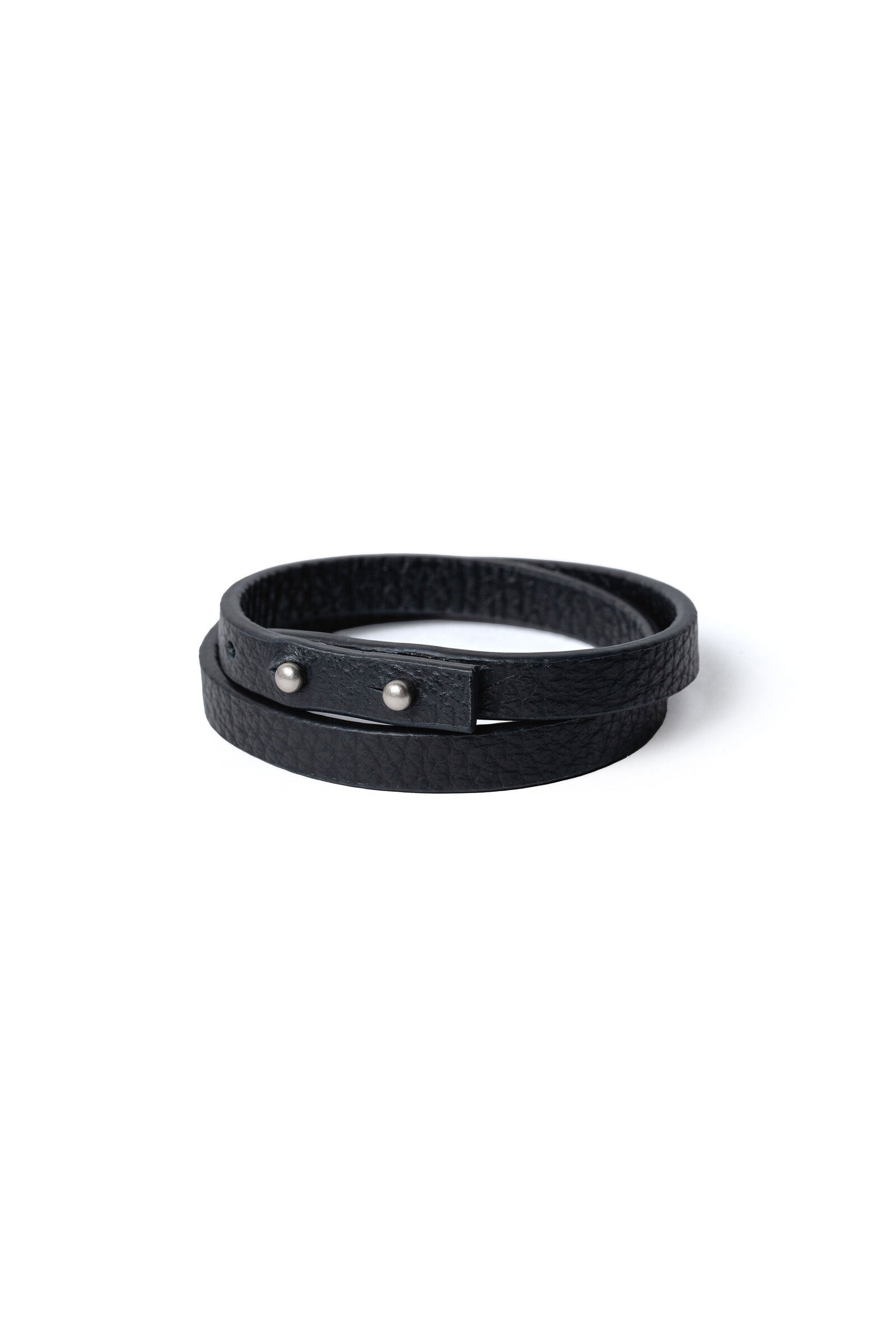 .at - double-wrap leather bracelet - Black 03