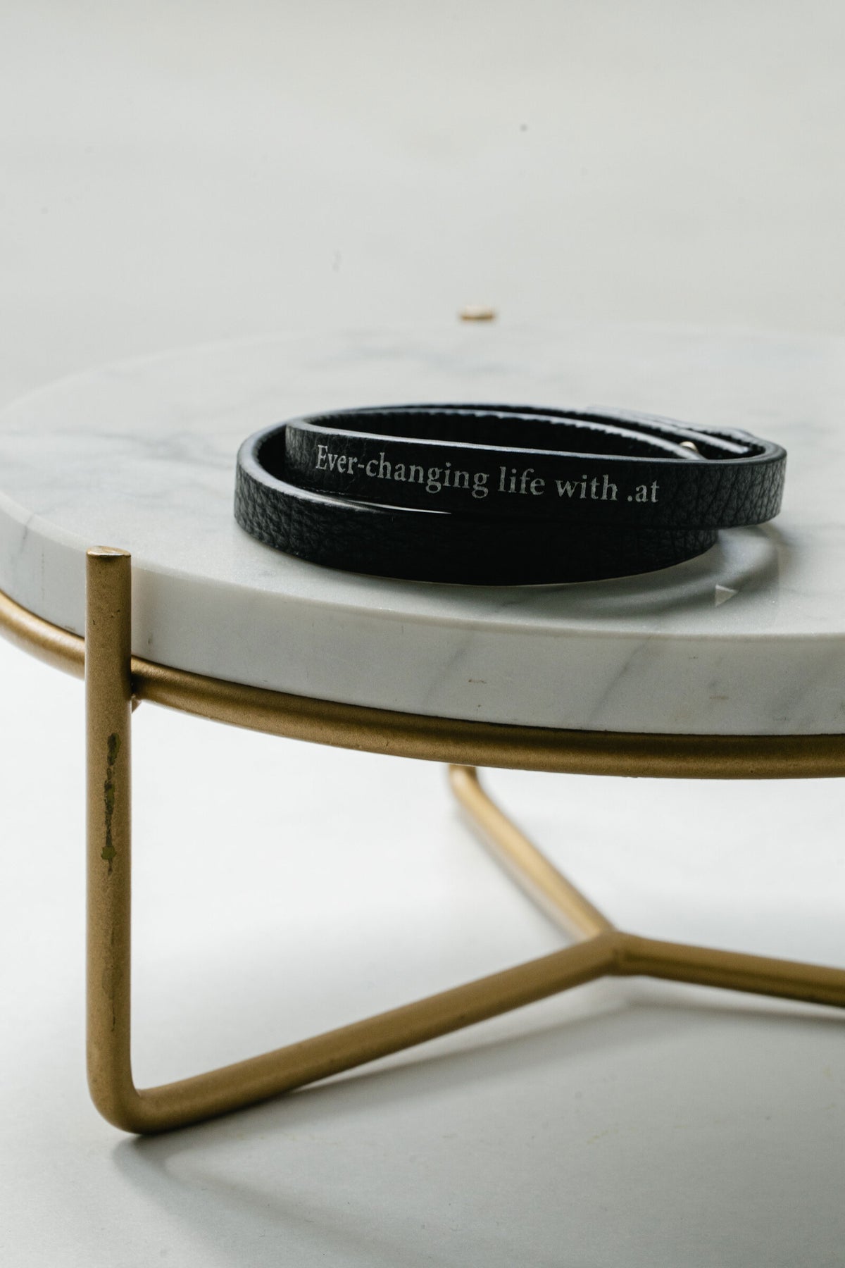 .at - double-wrap leather bracelet - Black 04
