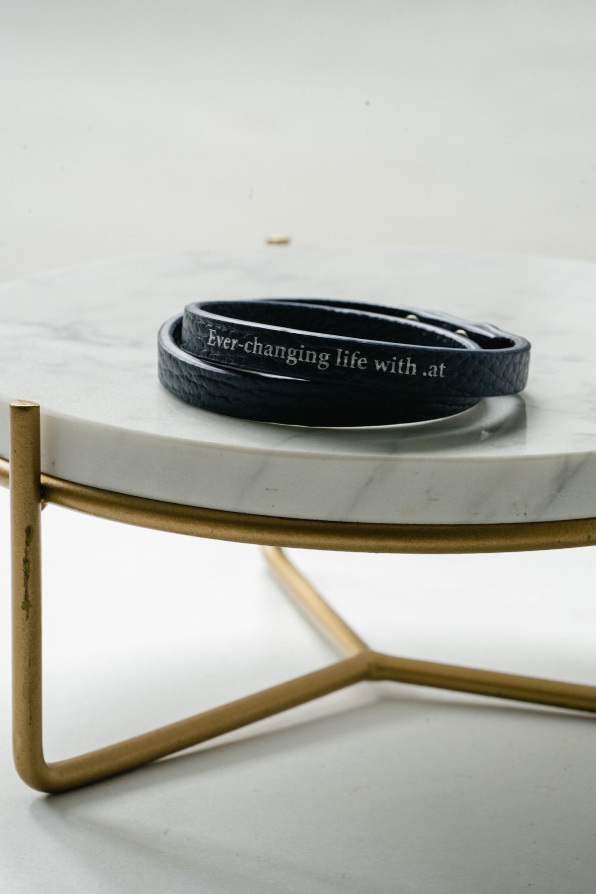 .at - double-wrap leather bracelet - Navy 04