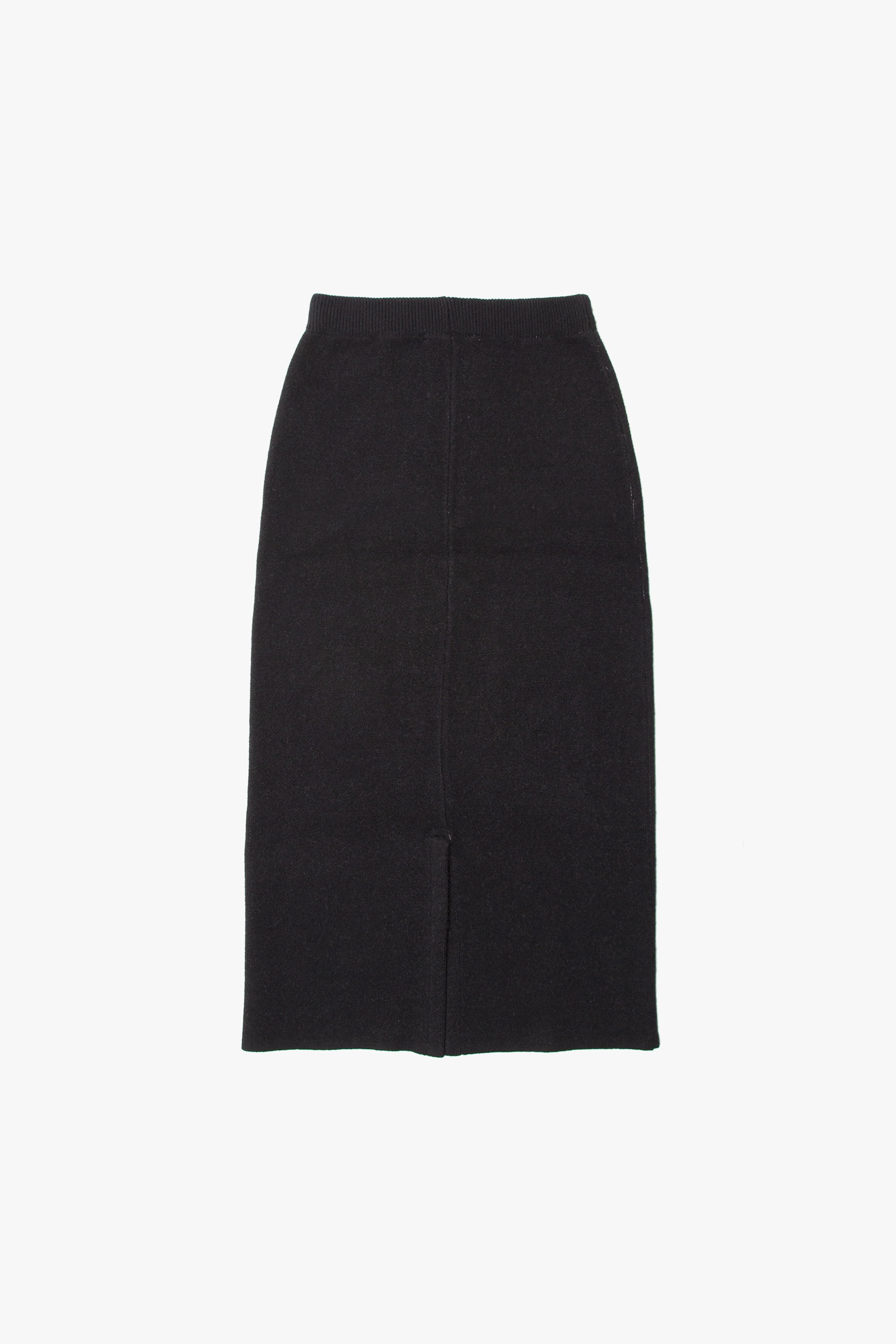 .at-Stripe Jacquard Knit Long Skirt - BlackStripe