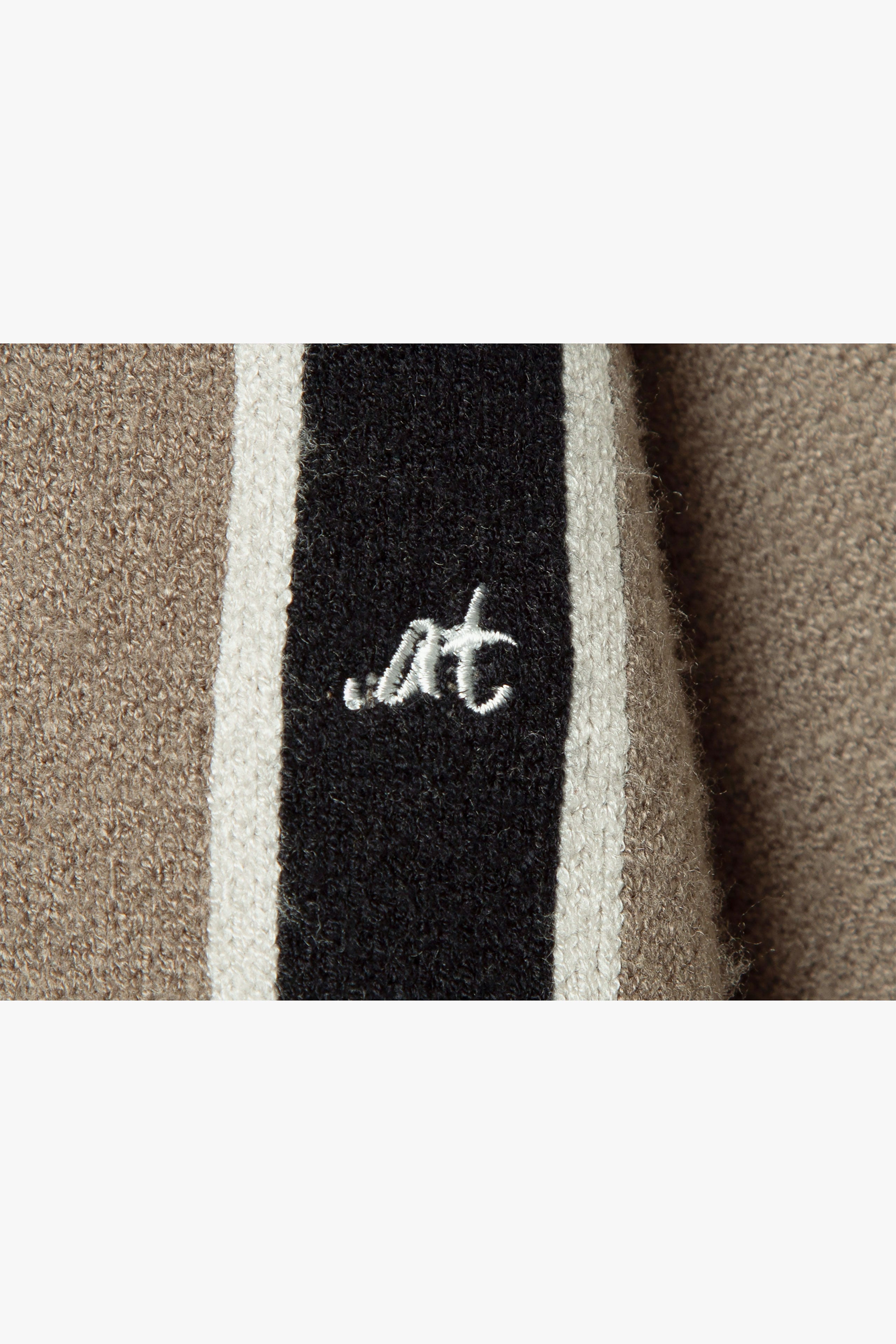 .at-Stripe Jacquard Knit Cardigan - GrayStripe