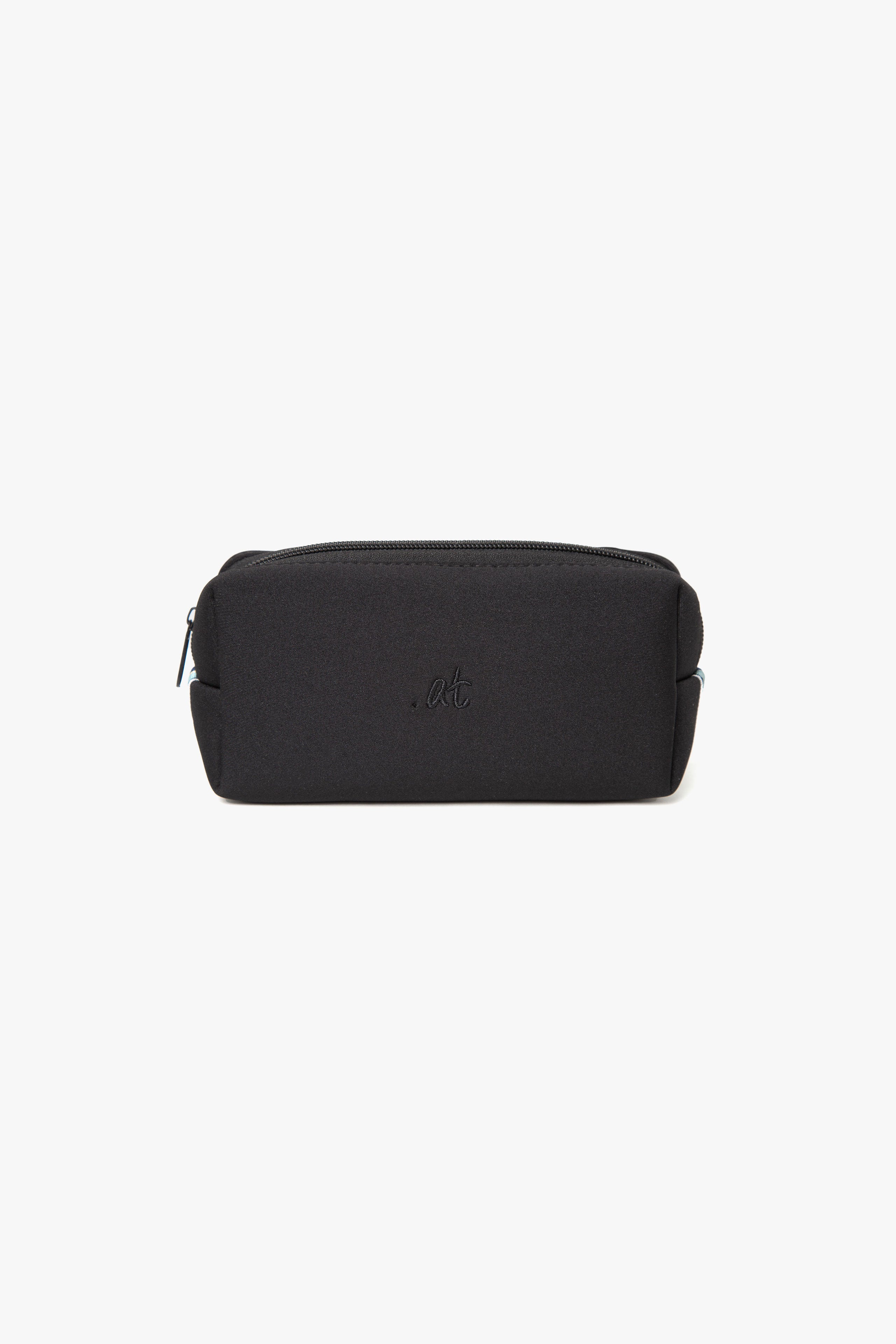 .at-Stripe Tape Square Pouch M - Black