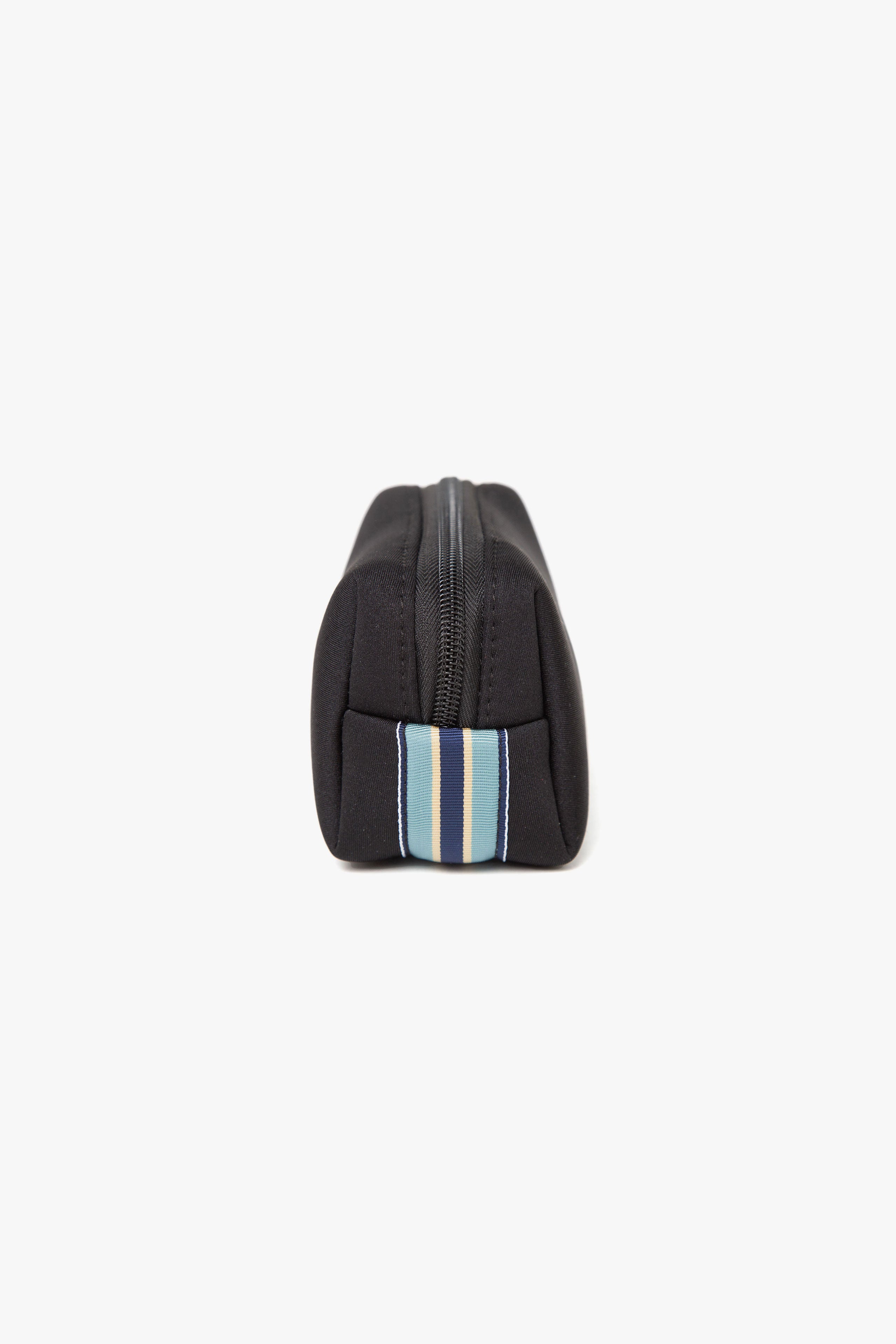 .at-Stripe Tape Square Pouch M - Black
