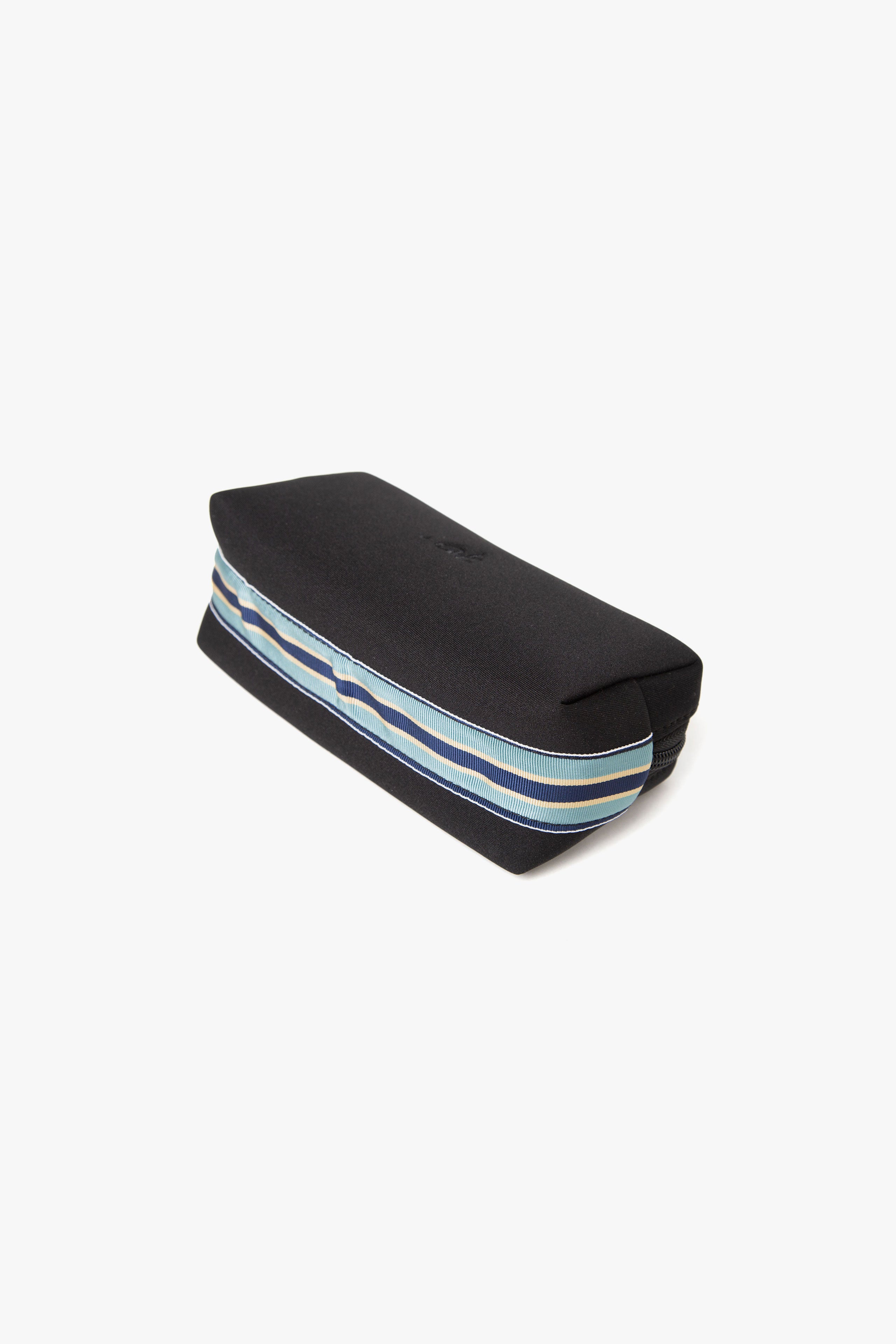 .at-Stripe Tape Square Pouch M - Black
