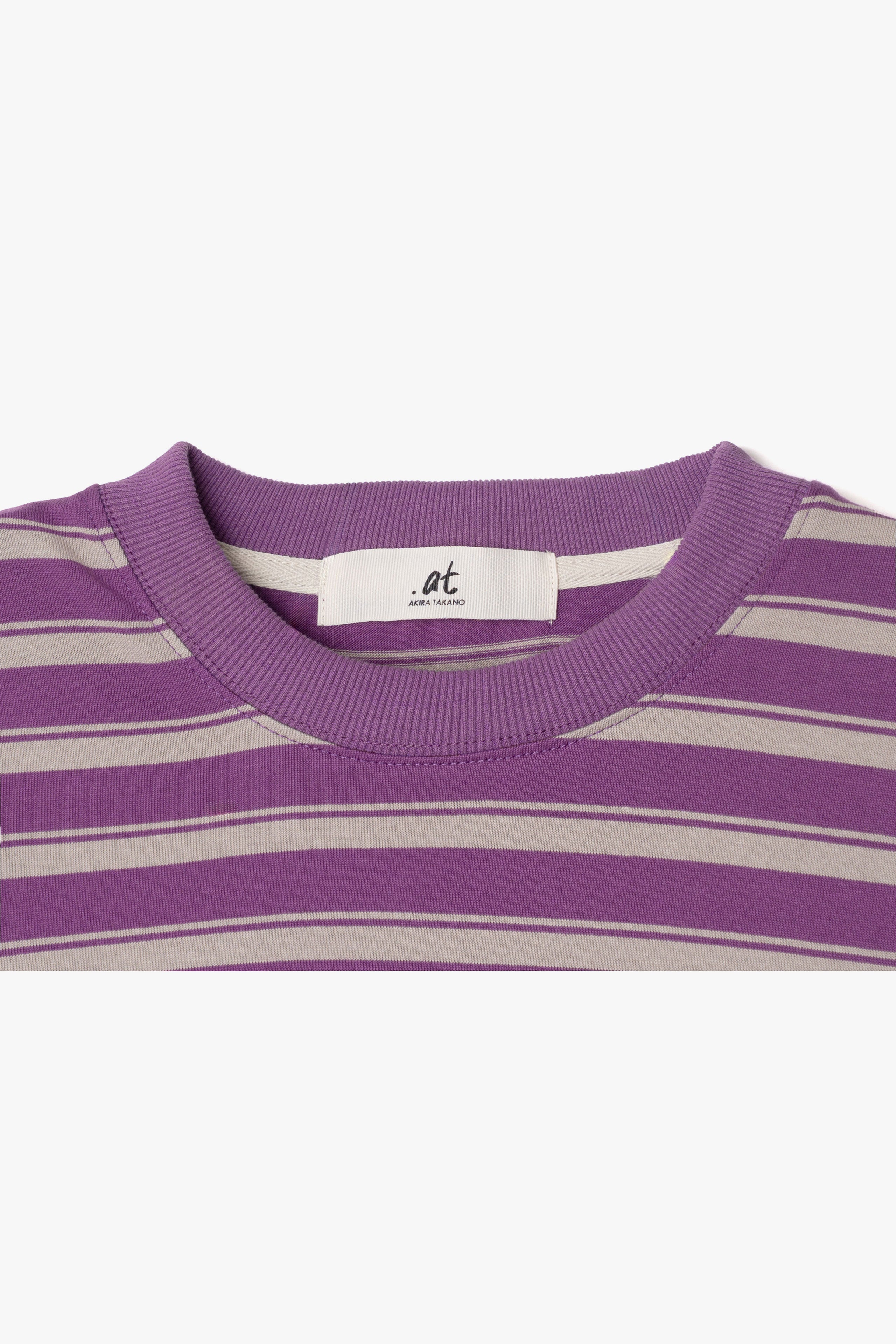 at - Oversize Horizontal Stripe Layered Long Sleeve T-Shirt