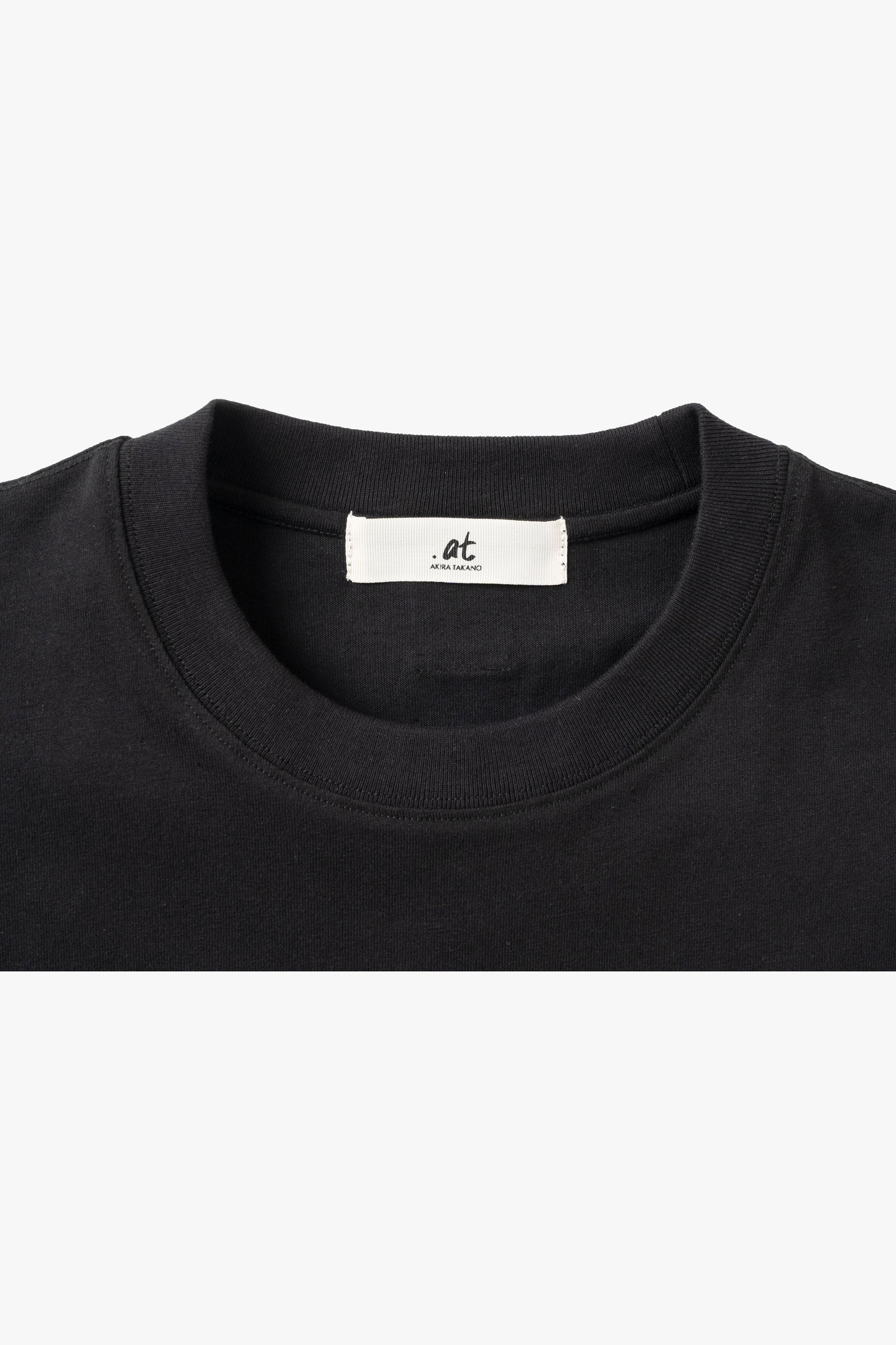 .at-Stripe Tape Long Sleeve T-Shirt - Black