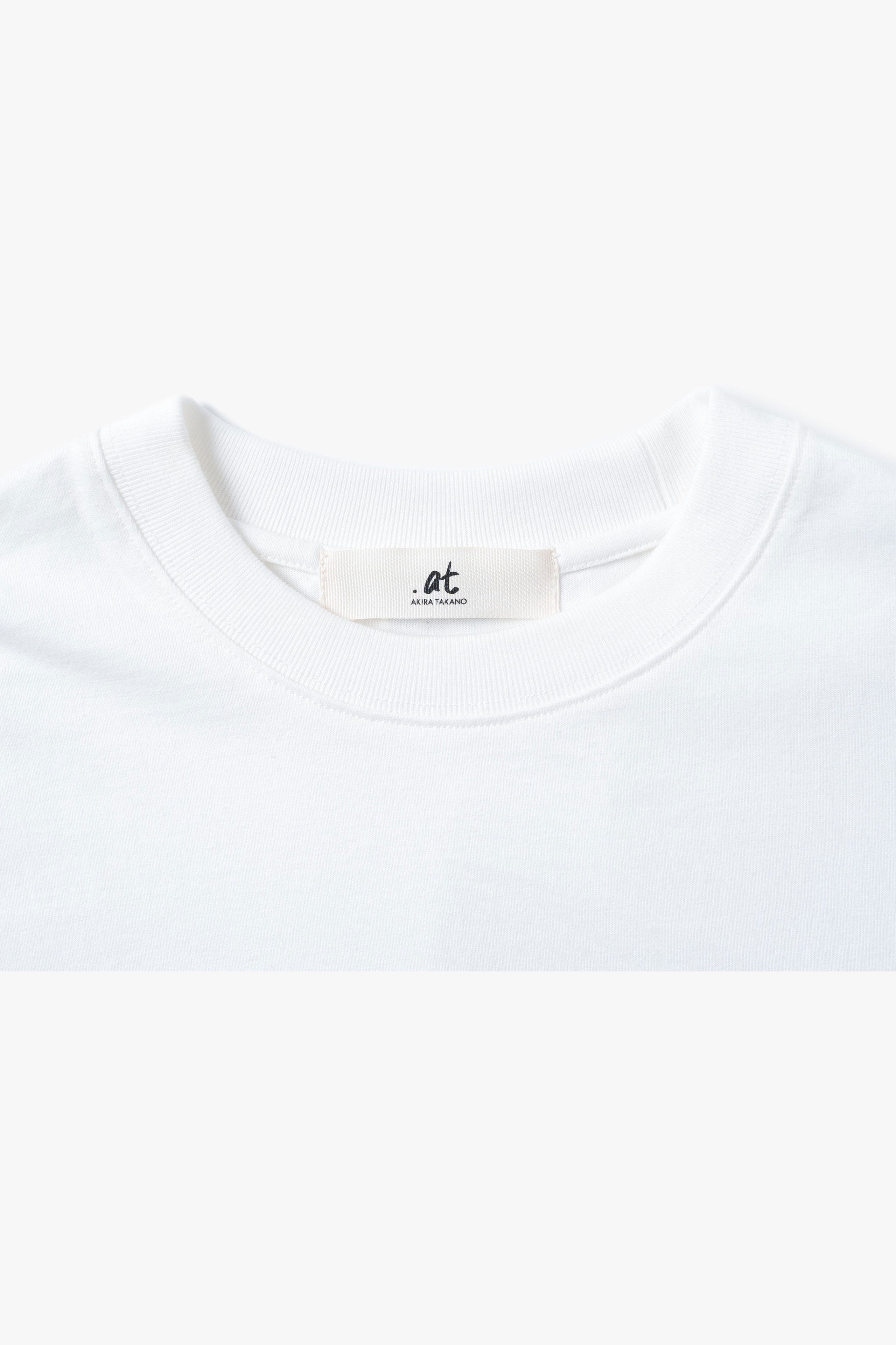 .at-Stripe Tape Long Sleeve T-Shirt - White